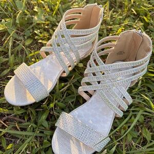 Elegant Silver Strappy Sandals